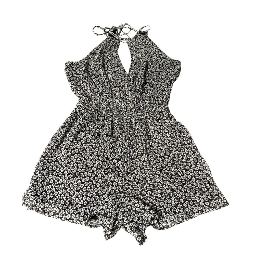 Abercrombie & Fitch Black Floral‎ Halter Romper XS